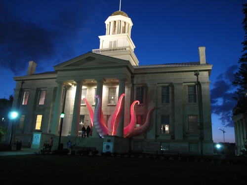 Kraken on Old Iowa Capitol - Iowa City - photo by Kathie Gonzales